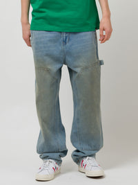 WORK DENIM SAND BLASTED | DIRTY BLEACH FADE